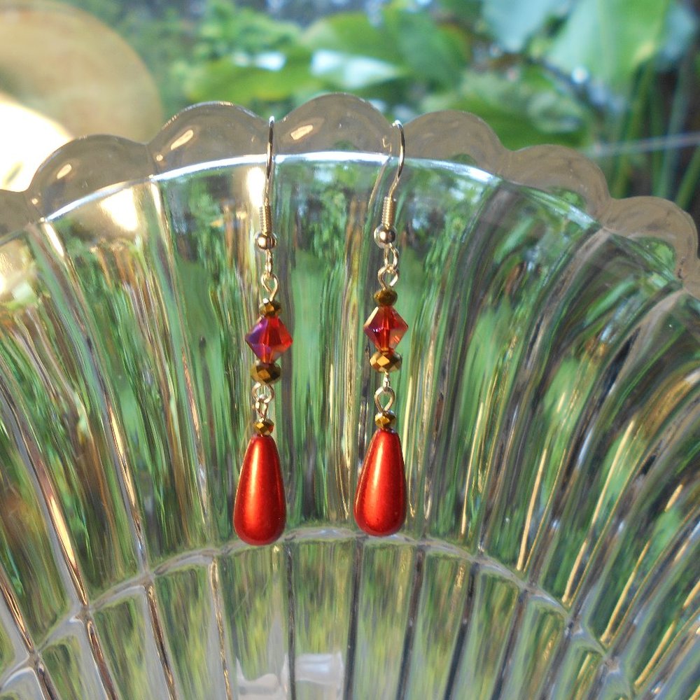 Handcrafted earrings glass beaded
